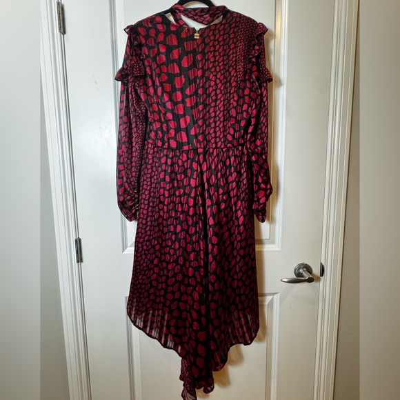 Chic Maroon/Wine and Black Long Sleeve Midi Dress- US M - Picture 8 of 10